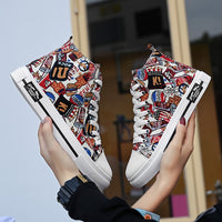 Unisex Sneakers Classic Graffiti Lace-up High top