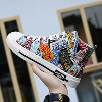 Unisex Sneakers Classic Graffiti Lace-up High top