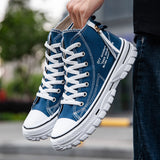 Men's Canvas Shoes High Top Blue