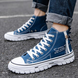 Men's Canvas Shoes High Top Blue