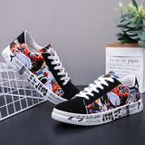 Men Sneakers Casual Lace-Up Colorful  Sport Graffiti