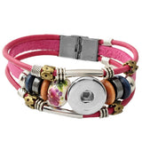 Snap Button Real Leather Bracelet