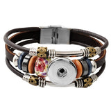 Snap Button Real Leather Bracelet