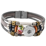 Snap Button Real Leather Bracelet