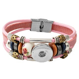Snap Button Real Leather Bracelet