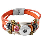 Snap Button Real Leather Bracelet