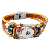 Snap Button Real Leather Bracelet