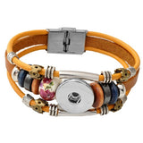 Snap Button Real Leather Bracelet