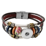 Snap Button Real Leather Bracelet