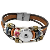Snap Button Real Leather Bracelet
