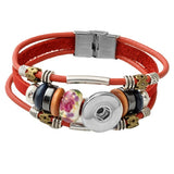 Snap Button Real Leather Bracelet