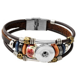 Snap Button Real Leather Bracelet