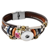 Snap Button Real Leather Bracelet