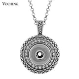 Interchangeable Jewerly Snap Button  with Crystal Stainless Steel Chain
