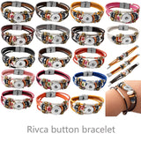 Snap Button Real Leather Bracelet